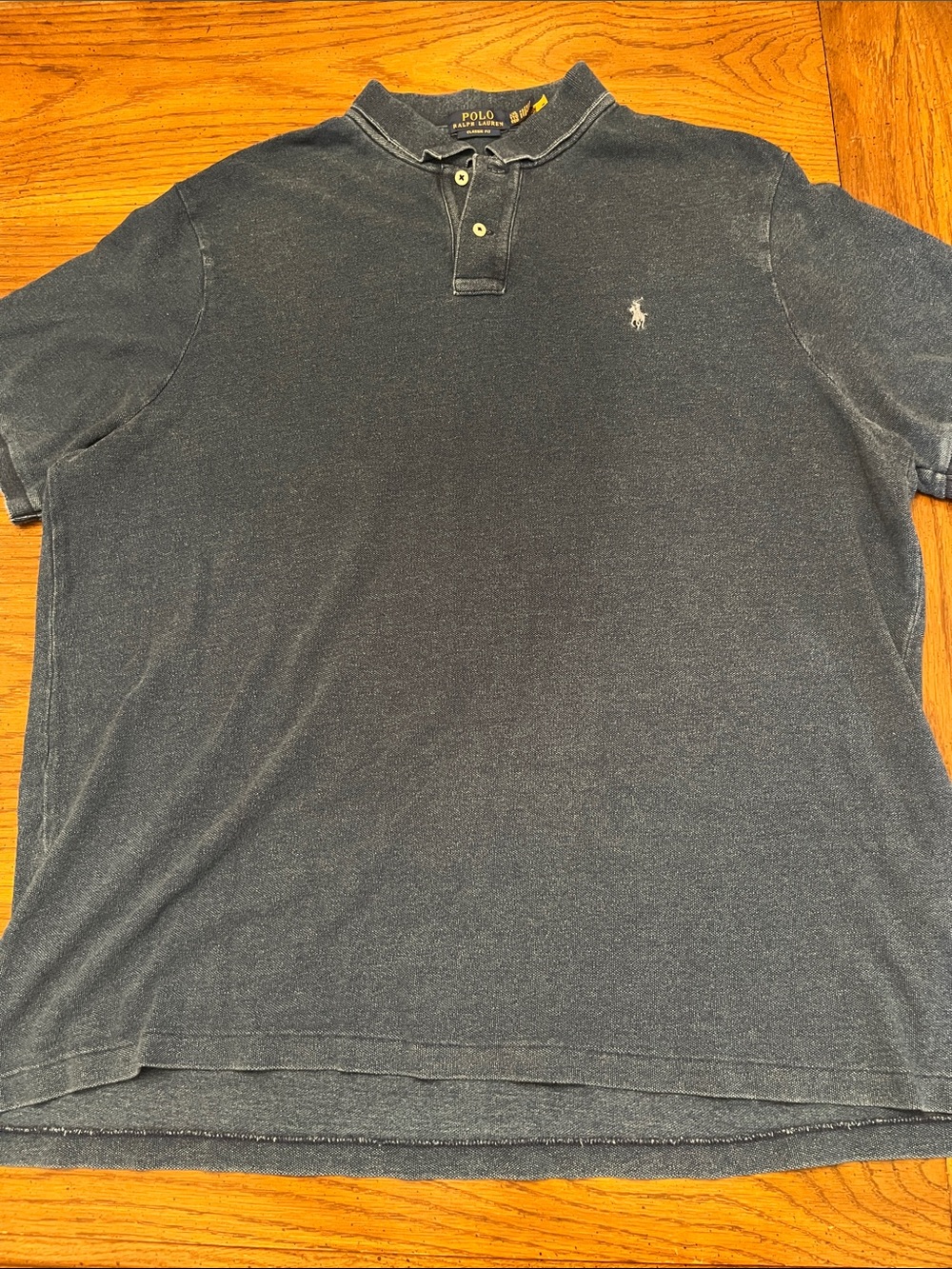 Polo by Ralph Lauren Mens Faded Navy Short-Sleeve Polo, size XXL